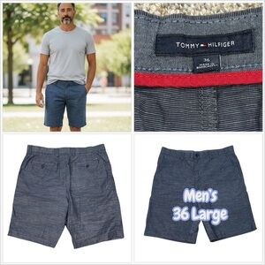 Men's Tommy Hilfiger Golf 36 Large Chino Khakis Shorts Blue Twill inseam 10”